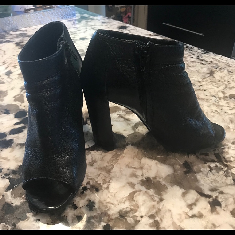 Chloe Black Leather Peep Toe Booties US 8